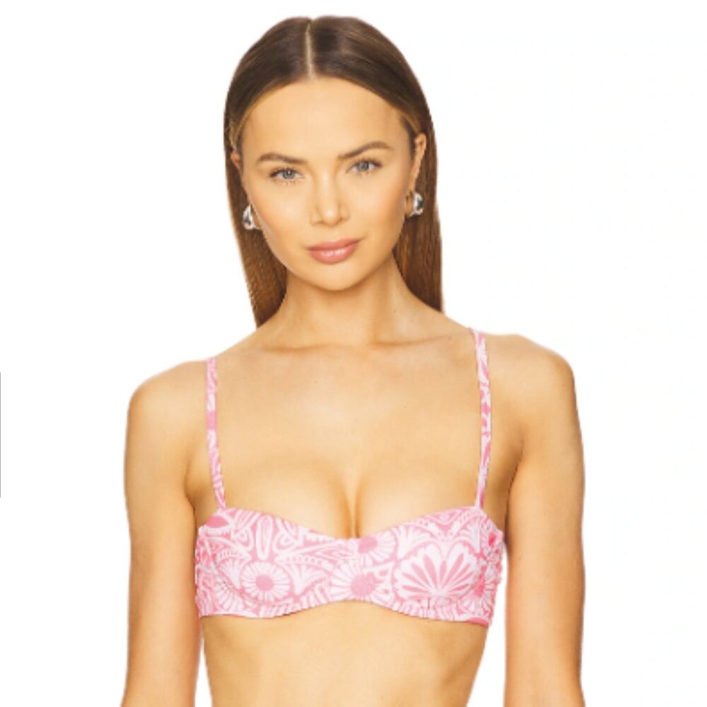 Peixoto Portia Bikini Top in Tierra Linda Coral Size Medium NWT FLAWED